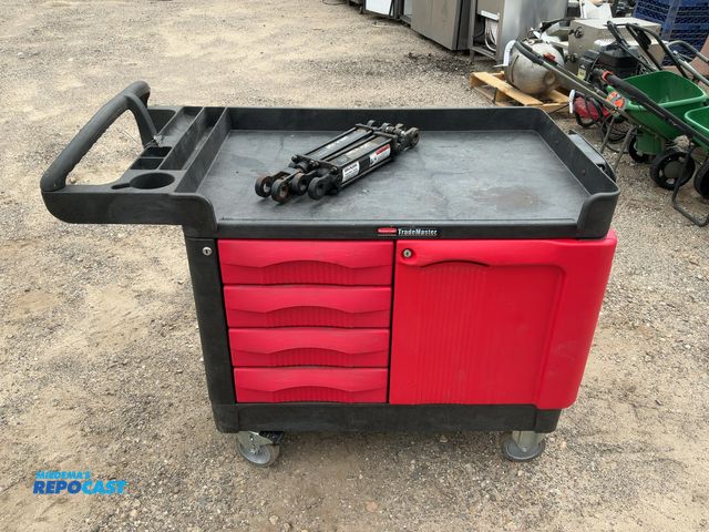 Lot 2-18392 - Rubbermaid TradeMaster Heavy Duty Utility Cart w/ (2) Delavan Hydraulic Tie Rod Cylinders