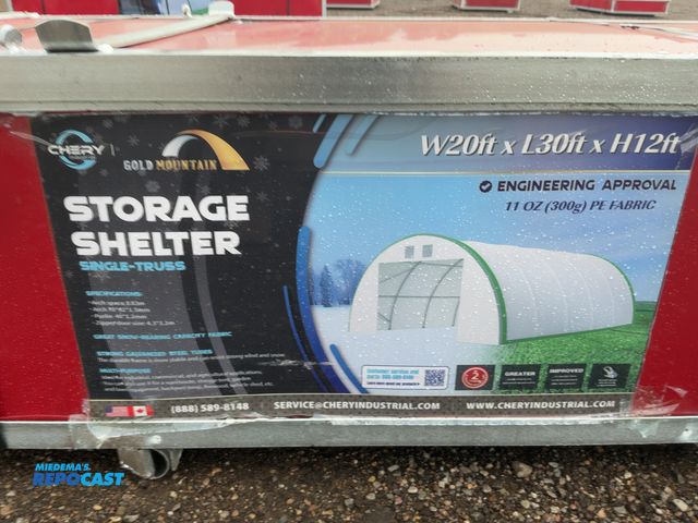 Lot 2-44312 - New Chery Industrial Gold Mountain 20’ Wide x 30’ Long x 12’ High Storage Shelter Building, galvaniz...