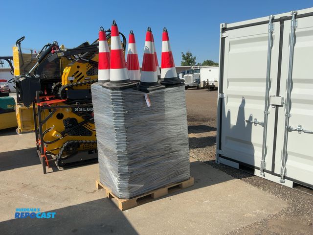Lot 2-44617 - Approx. (250) New SDLANCH Black Traffic Cones with Reflective Tape, approx. 15-1/4”x15-1/4” base and...