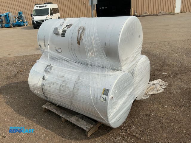 Lot 2-11313 - (3) Used Aluminum Fuel Tanks, 125 Gallon and two 130 gallon, one missing cap, all approx. 26" diamet...