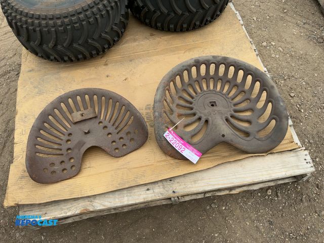 Lot 2-22092 - (2) Antique Cast Iron Farm Equipment / Tractor Seats