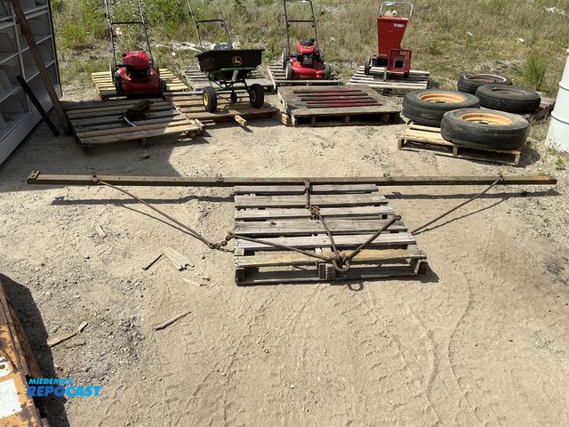 Lot 2-64022 - John Deere pull-type spring tooth harrow evener hitch assembly - 12' wide, with adjustable tow-hitch...
