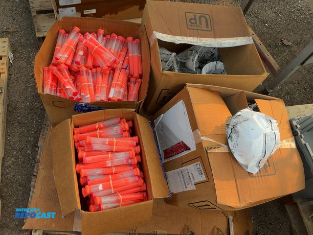 Lot 2-18062 - Lot of biohazard tubes and safety hard hats