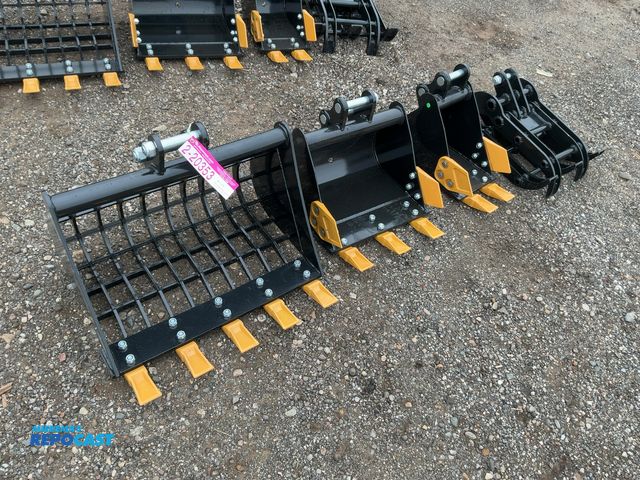 Lot 2-20353 - New 4-Piece Attachment Set for Chinese Mini Excavators, includes 23” Screening Bucket with Teeth, 16...