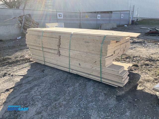 Lot 2-73259 - Skid lot of various sized light colored wood boards