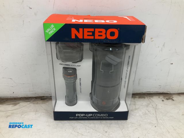 Lot 2-19094 - Nebo pop-up combo lantern, flashlight, and headlamp