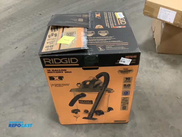 Lot 2-93626 - Ridgid 16 Gallon NXT Wet/Dry Shop Vac Model HD1640 5.0 Peak HP (new in box, never
used, tested, work...