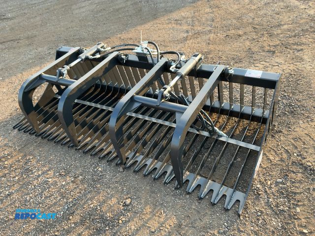 Lot 2-44053 - New JCT 84” Rock Bucket Grapple Skid Steer Attachment, Universal Quick Attach, Two Hydraulic Grapple...