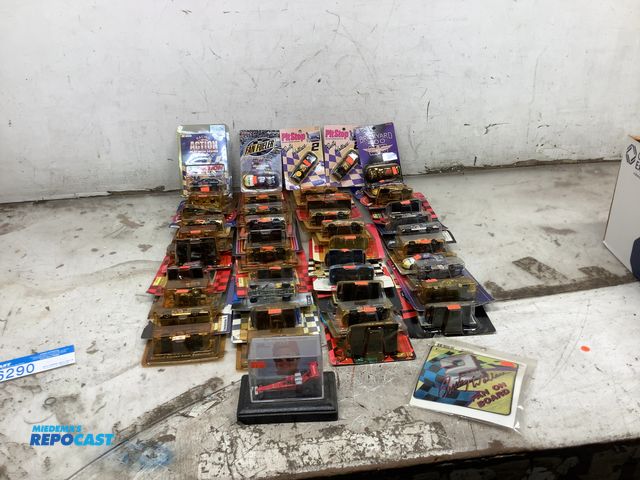 Lot 2-96290 - Lot of various collectibles including many 1:64 scale cars, stickers, and a Ed “The Ace” McCulloch c...