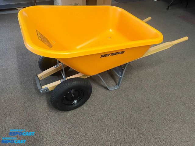 Lot 2-74870 - Lot of (1) Ames True Temper X-Large 10 Cubic Feet 2 Wheel Wheelbarrow, Rustproof Poly Tray, Heavy Du...