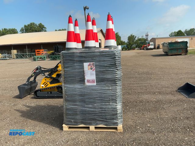 Lot 2-40237 - Approx. (250) New SDLANCH Black Traffic Cones with Reflective Tape, approx. 15-1/4”x15-1/4” base and...