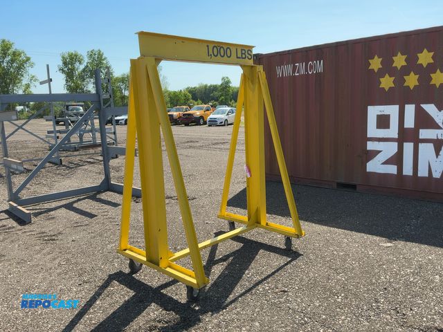 Lot 2-22846 - Metal Frame on Casters with I-beam on top, welded together, 61”x4’x87” tall