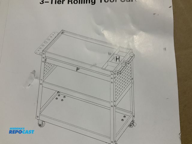 Lot 2-99269 - 3 tier rolling tool cart