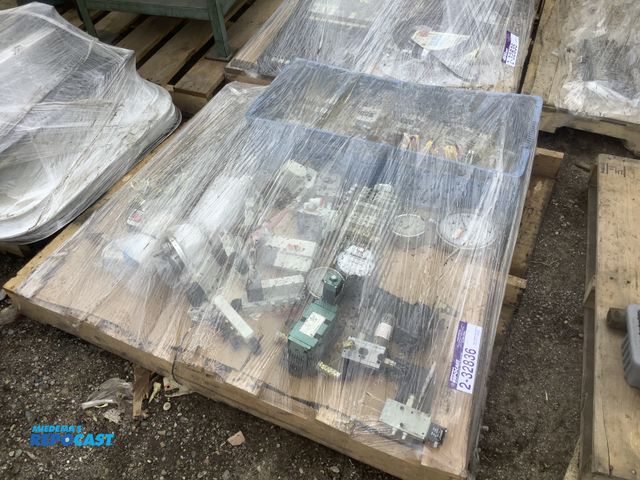 Lot 2-32836 - Skid lot of misc. industrial items including contractors, motor starters, circuit breakers, pneumati...