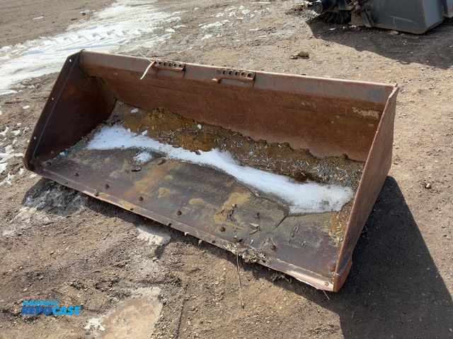 Lot 2-42796 - Used Bobcat 80” Skid Steer Bucket, Quick Attach, front edge worn, has dents/bends