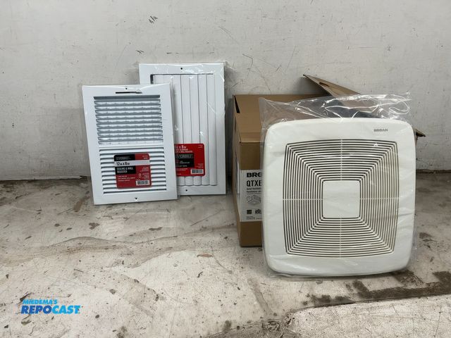 Lot 2-33581 - 12” x 8” &amp; 14” x 8” Ceiling/Wall Register &amp; a Ventilation Fan.