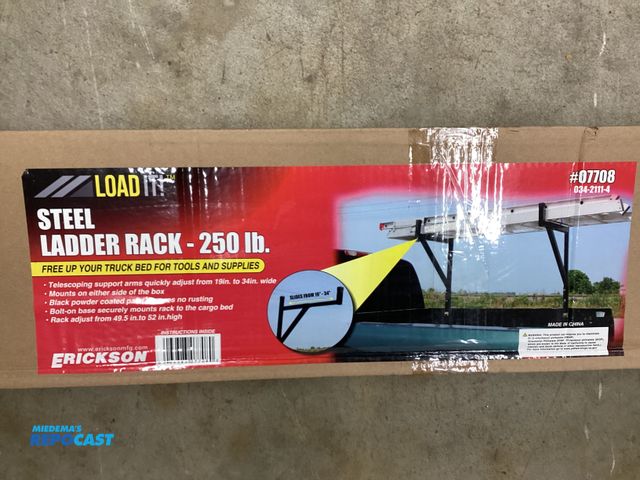 Lot 2-92876 - New Erickson Steel Ladder Rack. 250lb. Model #07708 Black powder coat finish
Steel construction
Arms...