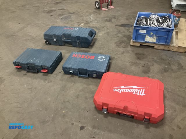 Lot 2-33351 - (3) Bosch power tool cases and (1) Milwaukee power tool case