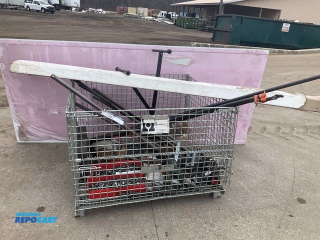 Lot 2-11567 - Wire crate with misc tools