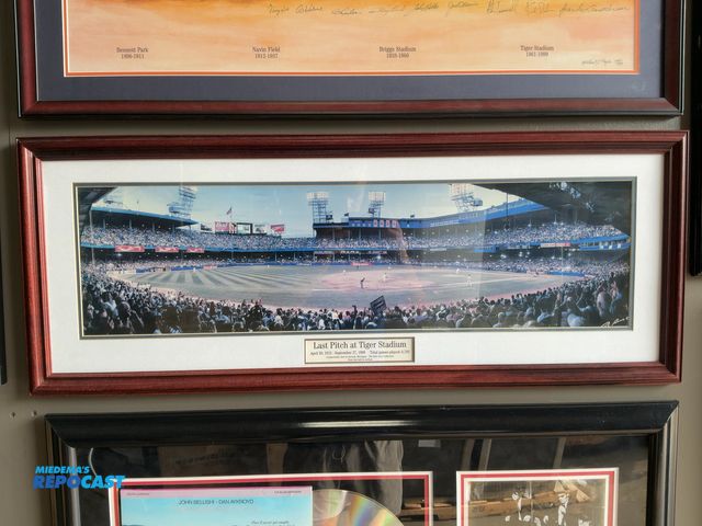 Lot 2-53326 - Framed “Last Pitch at Tiger Stadium” Panoramic Picture, 42.5” x 16.5”