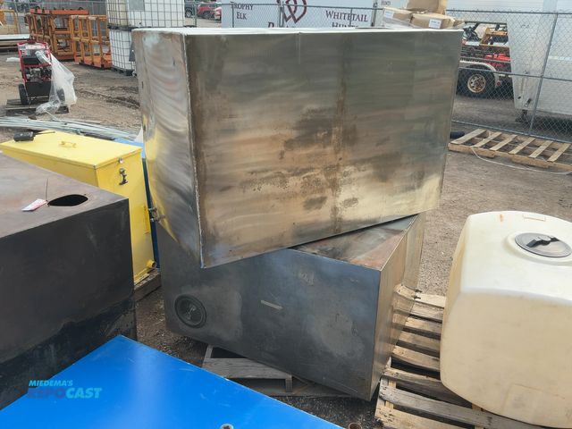 Lot 2-75728 - Skid of (1) 166 Gallon Stainless Steel Water Tank and (1) 159 Stainless Steel Water Tank