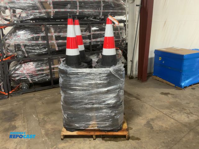 Lot 2-42536 - Approx. (116) New SDLANCH Black Rubber Traffic Cones with Reflective Tape, approx. 15-1/4”x15-1/4” b...