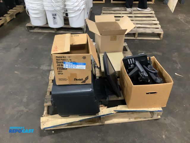 Lot 2-93217 - Lot of various items including door knobs monitors, various  desk phones including brands like anate...