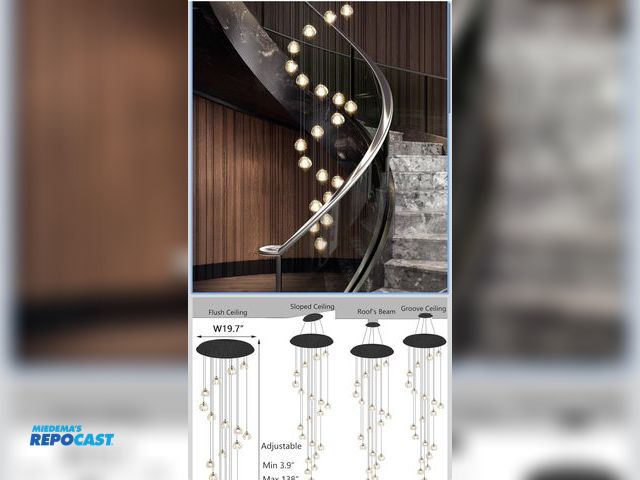 Lot 2-60941 - New Hiaxiang MMQ925-20B Black LED chandelier.