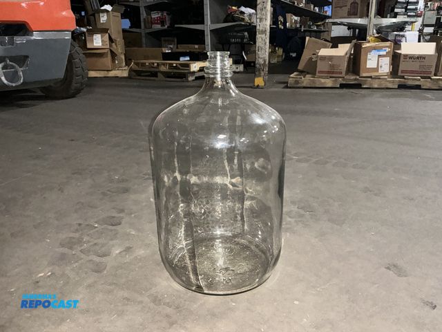 Lot 2-95998 - 1996 NRC M-3008 vintage 6.5 to 7-gallon heavy-duty clear Glass Carboy