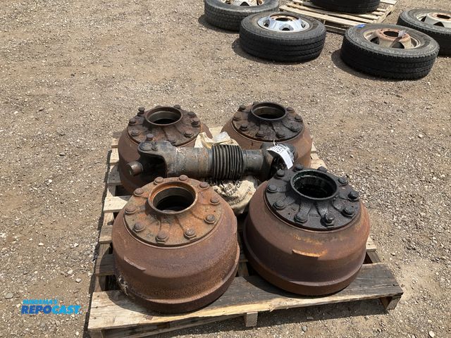Lot 2-11151 - (4) stud piloted hubs with drums, used
