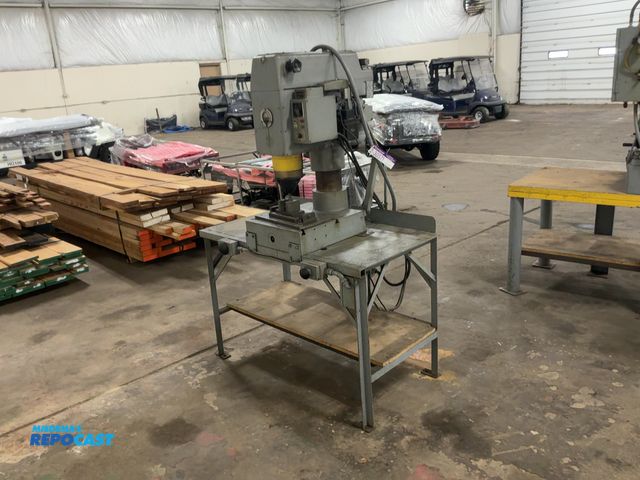 Lot 2-30571 - Bracker Radial Model RN 311 Orbital Riveter, 3hp, 3,390 RPM, 220 volt 3 phase, mounted on 4' bench, ...