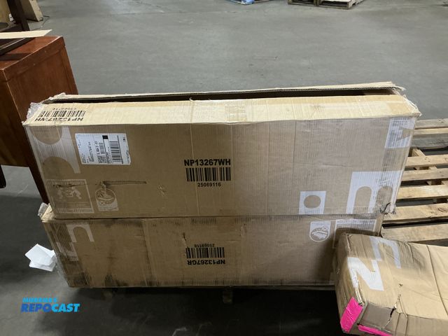 Lot 2-72991 - COSTWAY Privacy Fence 2 Panels, 48" L× 36" W Trash Can Hider Outdoor with Stakes, Pool Pump Enclosur...