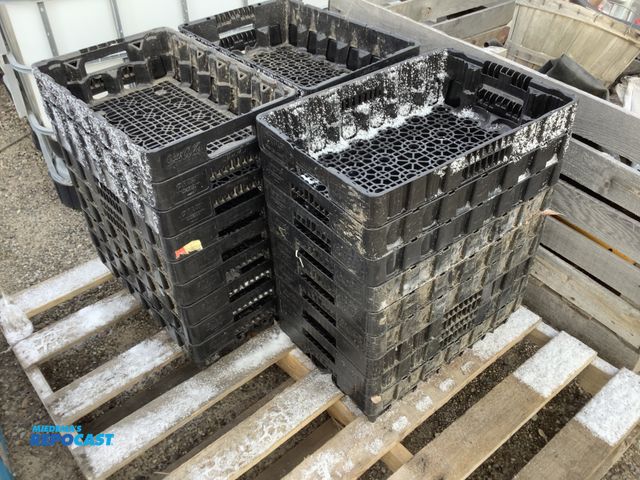 Lot 2-73173 - Plastic (27) coco-cola orbis black storage rack/boxes stackable