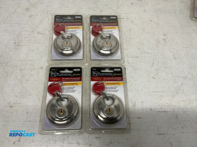 Lot 2-73369 - (4) 2&amp;3/4” Stainless Steel Disc Padlock Platinum Series SS-970