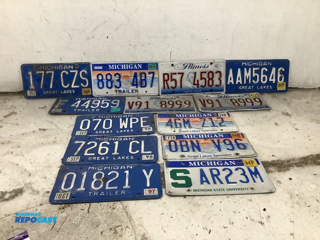 Lot 2-35577 - Collection of vintage Michigan and Illinois license plates, including passenger, trailer, and specia...