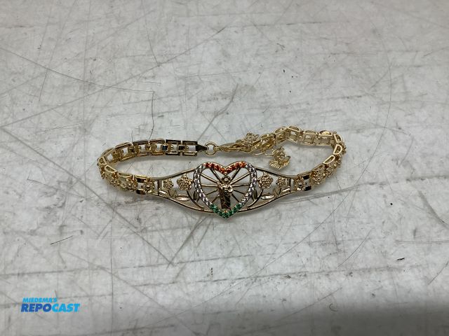 Lot 2-74139 - New Gold-plated Saint multicolored heart bracelet