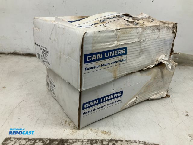 Lot 2-92735 - 2 Cases LHF3858HPR 100 60 Gallon “Biohazard” Red Liner Folded Low Density Can Liner 38”x58”x 1.25” (...