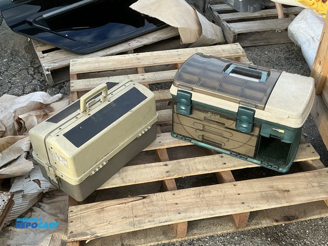 Lot 2-33673 - Lot of (2) fishing tackle boxes with lures inside.