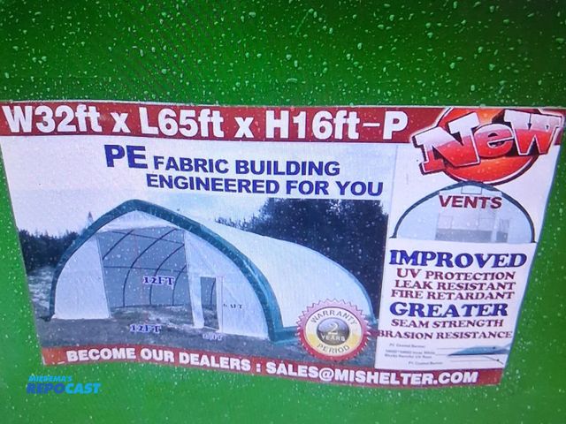 Lot 2-74996 - PE Fabric portable building in a box - approx. 65' × 32'× 16' high