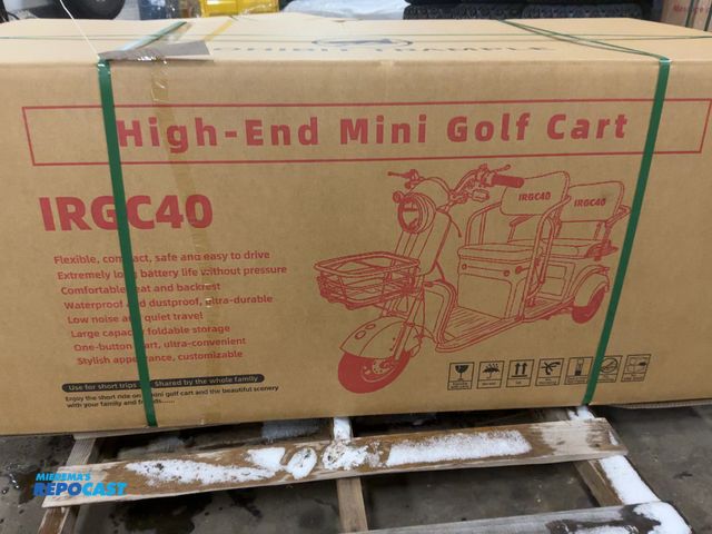 Lot 2-42107 - New SDLANCH IRGC40 3-Wheel Mini Electric Golf Cart / Scooter, 60 Volt, 600 Watt Motor, Three Speed, ...