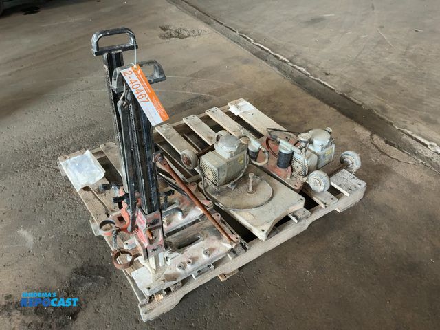 Lot 2-40467 - Lot of (2) Diamond Products Core Bore Base Stands for Core Drills and (2) Vacuum Bases with Vacuum P...
