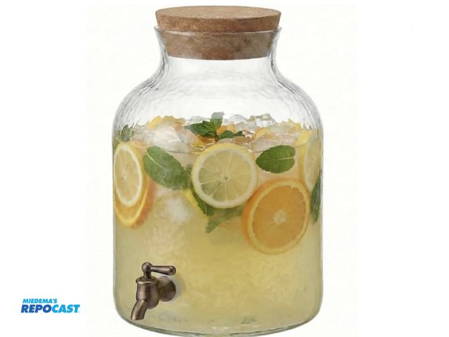 Lot 2-73491 - (1) The Jay Companies Hammered Glass beverage dispenser - New