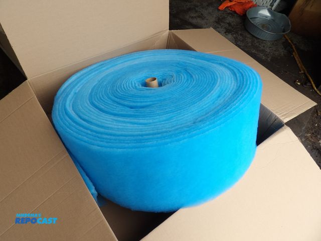 Lot 2-53990 - lot of 5 grainger air filter rolls, blue, 12"H x 180ftW each, general use, #2GH72