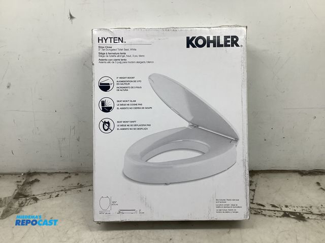 Lot 2-73055 - 1 Kohler Hyaena slow-close 3” tall enlisted toilet seat, white