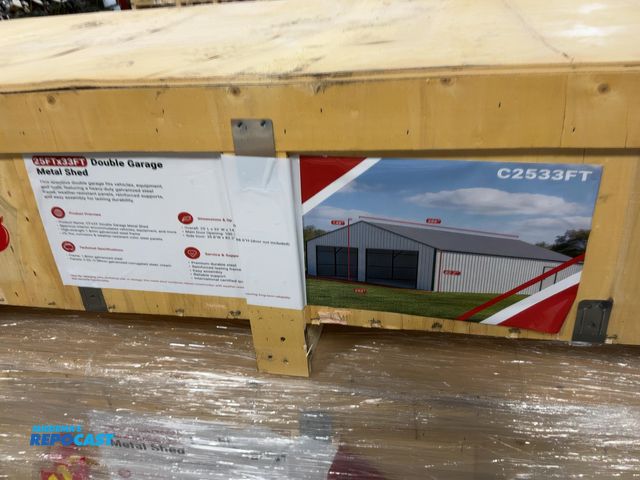 Lot 2-41167 - New SDLANCH 25’ x 33’ Double Garage Metal Shed, Model C2533FT, 292” Wide x 386.6” Long x 148” Tall O...