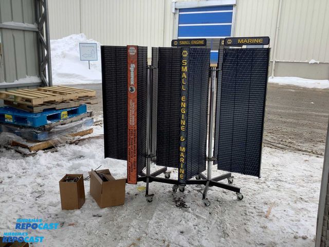 Lot 2-19522 - Lot of (2) Napa Rotating Display Racks with (2) Boxes of Hanging Hooks