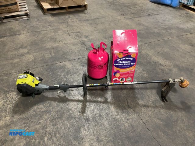 Lot 2-99757 - (1) Ryobi S430 4-Cycle String Trimmer and (1) Great Whip Helium Balloon Tank Kit