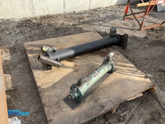 Lot 2-19838 - Skid lot of (2) assorted sized industrial shell and tube heat exchangers