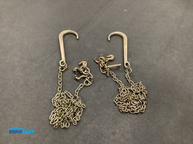 Lot 2-75780 - (2) new G70 5/16 x 10' Chains w/ 15" J-Hooks
