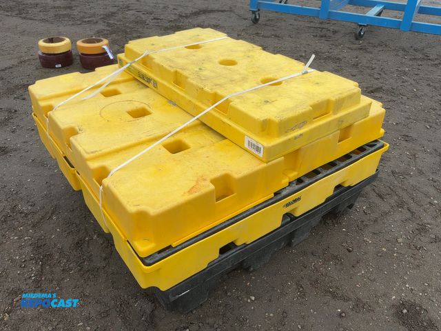 Lot 2-33644 - (5) Spill Containment Skids for Barrels, three two drum approx. 2’x4’ and two four drum approx. 4’x4...